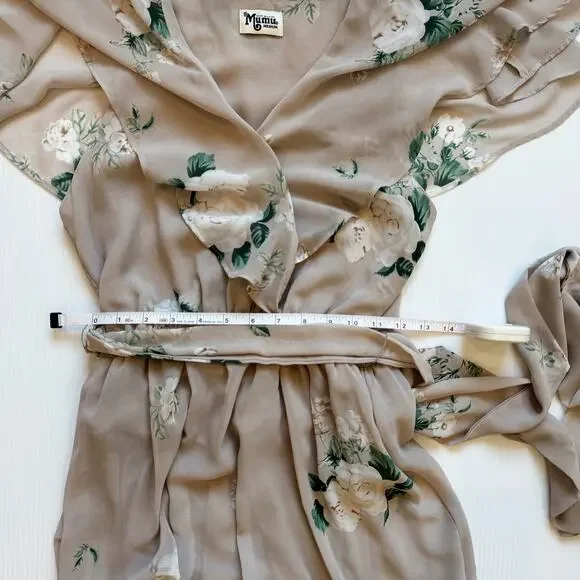 Show Me Your Mumu Floral Maxi Dress Women's Medium Chiffon Coquette Cottagecore - Picture 15 of 16